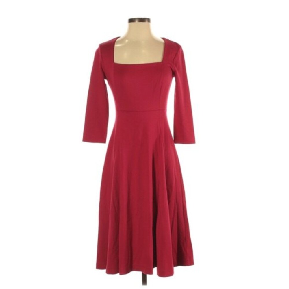 New Maeve Red 3/4 Sleeve Casual Dress XS (Petite)‎